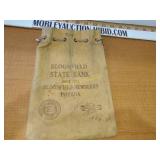 Vintage thornfield State Bank money bag
