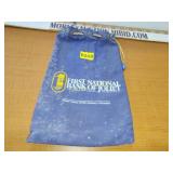 Vintage first national Bank of Joliet money bag