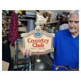 Lighted country club malt liquor sign works