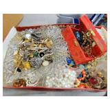 Shoe box full of tie clips jewelry and more