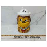 Vintage monkey sailor cookie jar marked Japan on