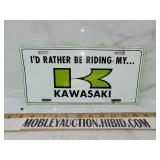 Vintage Kawasaki license plate Elkhart Indiana