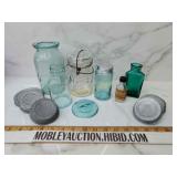 Antique jars and zinc lids and more
