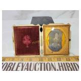Beautiful tin type with inlaid on the box