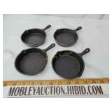 4 mini cast iron pans