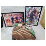 2 framed and blanket