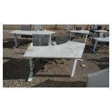 120 Degree Adjustable Height Desk & Chairs