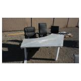 120 Degree Adjustable Height Desk & Chairs