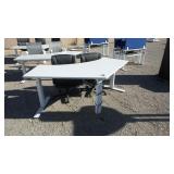 120 Degree Adjustable Height Desk & Chairs