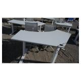 120 Degree Adjustable Height Desk & Chairs