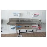 GSW USA SEE18183D, 3 Compartment Sink