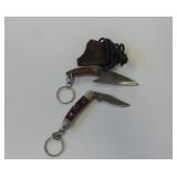 Lot of 2 Damascus Steel Knife Keychains