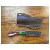 Hand Forged Mini Cleaver Knife & Sheath 7.5'