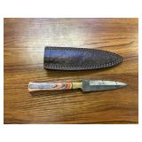 Hand Forged Damascus Paring Knife w/ Sheath 7'
