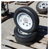 Pair 165/70R13 Tires w/ 5-Lug Wheels