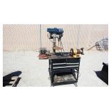 Shop Tool Cart w/ Drill Press & Bench Grinder