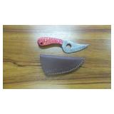 Custom Damascus Skinning Knife & Sheath