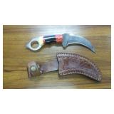 Custom Damascus Karambit Knife with Sheath