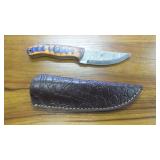 Patterned Steel Fixed Blade Hunting Knife