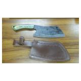 Custom Cleaver Knife w/ Leather Sheath