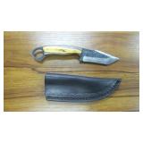Custom Tanto Knife w/ Ring Handle & Sheath