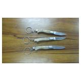 3 Mini Folding Knife Keychains