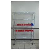 Chrome Wire Shelving with Storage Bins