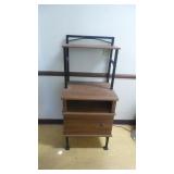 Wood Office Stand with Shelves & Drawer