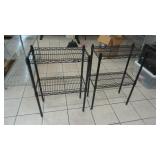 (2) Uline Black Wire Shelving Units