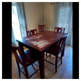 Brown Dining Table & Charis Set