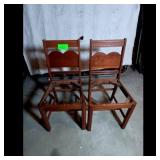Chairs - Set of 2, Wood Frame, Dining Room