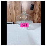 Clear Glass Cake Stand with Dome
