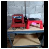 Red Plastic Step Stools - Set of 2