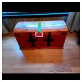 Brown Wooden Storage Trunk