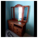 Dresser with Tri-Fold Mirror