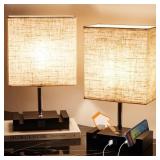 $57 Bedside Lamp Set, Dimmable Table Lamp with