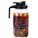 64 oz Mason Jar Pitcher Large Wide Mouth with Lid