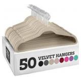 Zober Velvet Hangers 50Pack Ivory