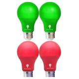 Lot of 2 LED Red and Green Light Bulbs - 120V E26