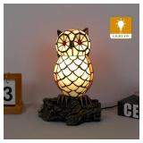 $209 VirtueKing Cute Owl Lamp Tiffany Style