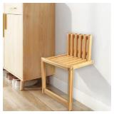 Wall Mounted Folding Chair Solid Bamboo Porch