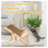 NEW! MUYG Cat Hammock, Adjustable Wooden Cat