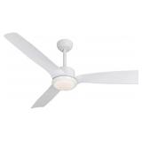 Downrod mount ceiling fan with light, 3 blades,