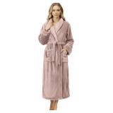 NY Threads Womens Fleece Bathrobe - Shawl Collar S