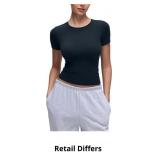 CRZ YOGA Softembrace Short Sleeve Going Out Tops f