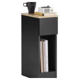 SoBuy Modern Black Nightstand with Drawer - Compac