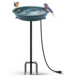 BIRD WISH Heated Bird Bath, Stable 5-Prong Metal B