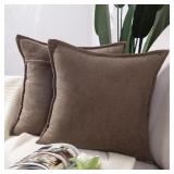 MADIZZ Set of 2 Short Chenille Throw Pillow Covers
