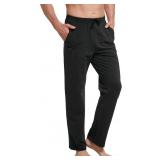 baleaf Mens Sweatpants Yoga Cotton Pants Open Bott