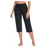 Colloyes Women's 18' High Waisted Swim Capris Pant